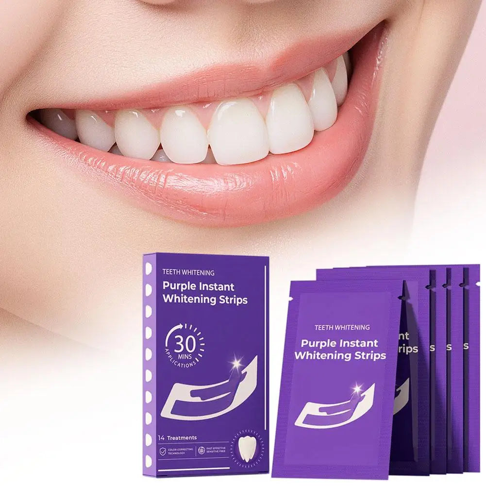Bandes blanchissantes violettes pour les dents
