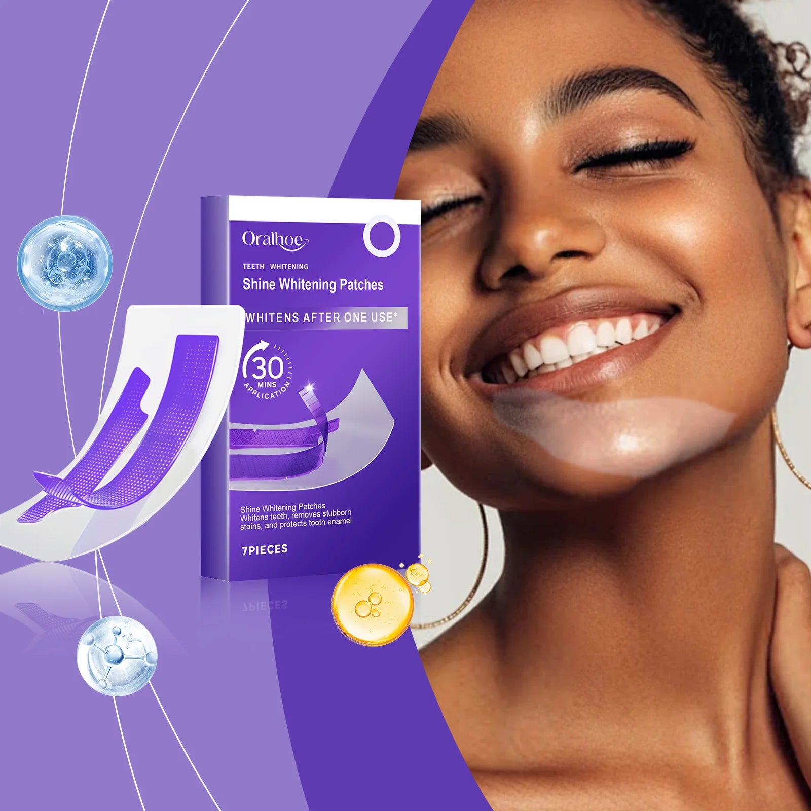 Bandes blanchissantes violettes pour les dents