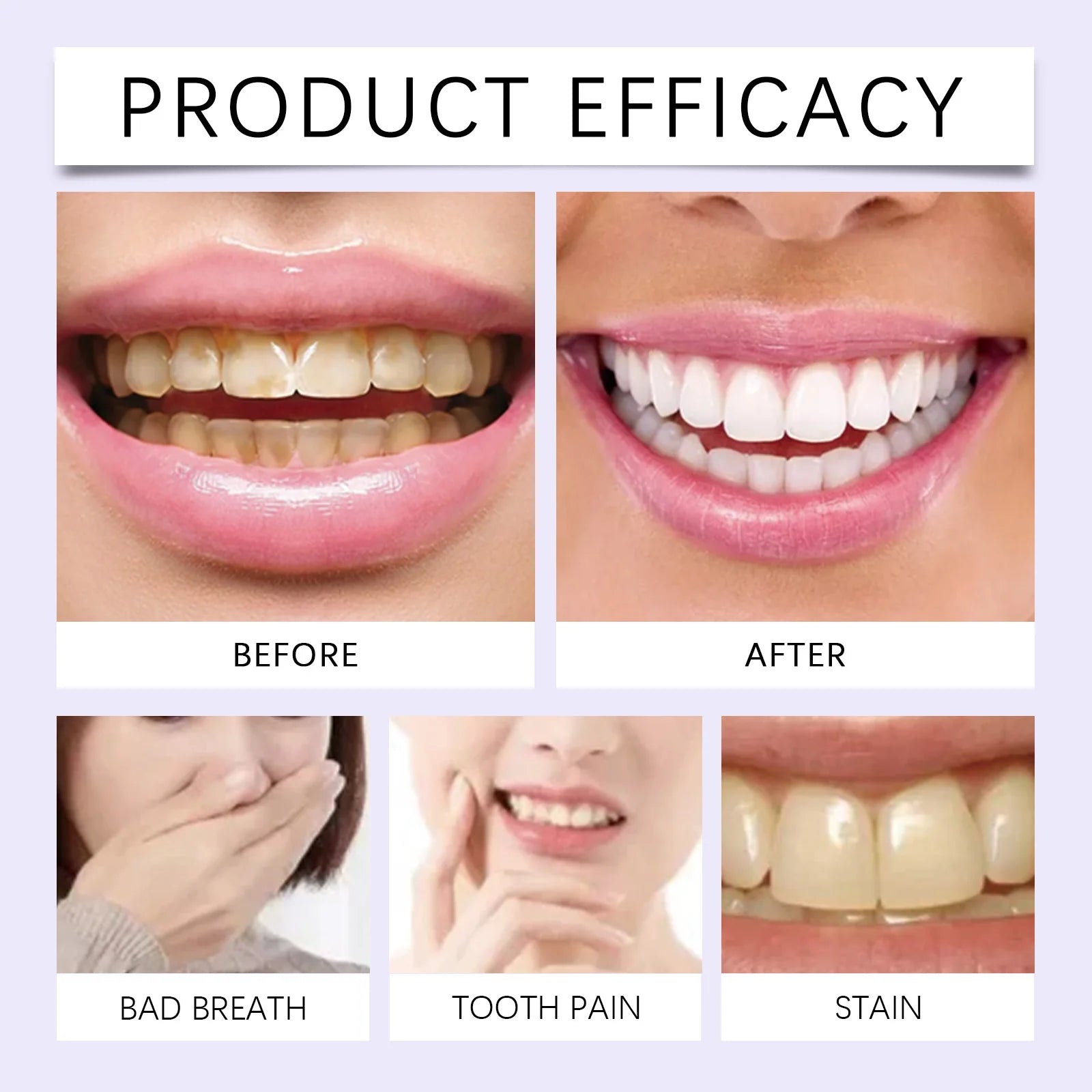 Bandes blanchissantes violettes pour les dents